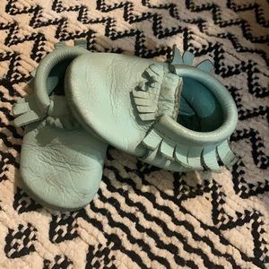 Teal Freshly Picked kids moccasins